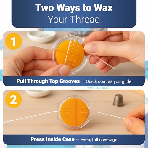 Image of Thread Wax and Thread Conditioner - Contains Beeswax for Sewing and Gloss Threads Waxer. Magic Conditioner for Hand Sewing Embroidery. Hand Quilting Supplies to Strengthen and Reduce Knots
