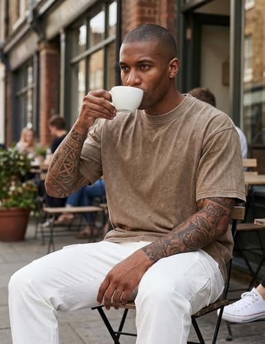 Image of Arssm Men Oversized T Shirts Vintage Tee Loose Fit Short Sleeve Casual Streetwear Baggy Washed Unisex Tops