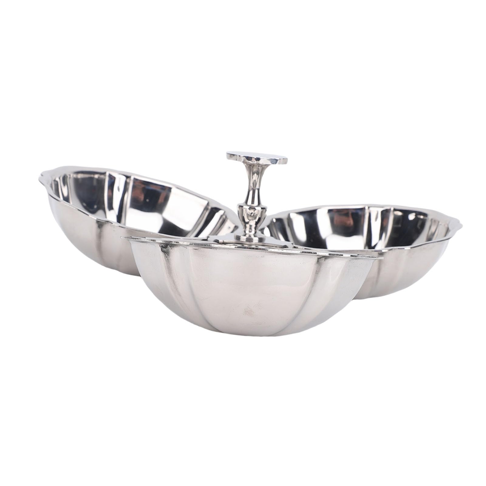 Assiette de Service en Acier Inoxydable 304, Bol à Collation Réutilisable 3 en 1, Lavable au Lave-vaisselle, avec un Design Robuste pour la Cuisine à Domicile, les Fêtes, l