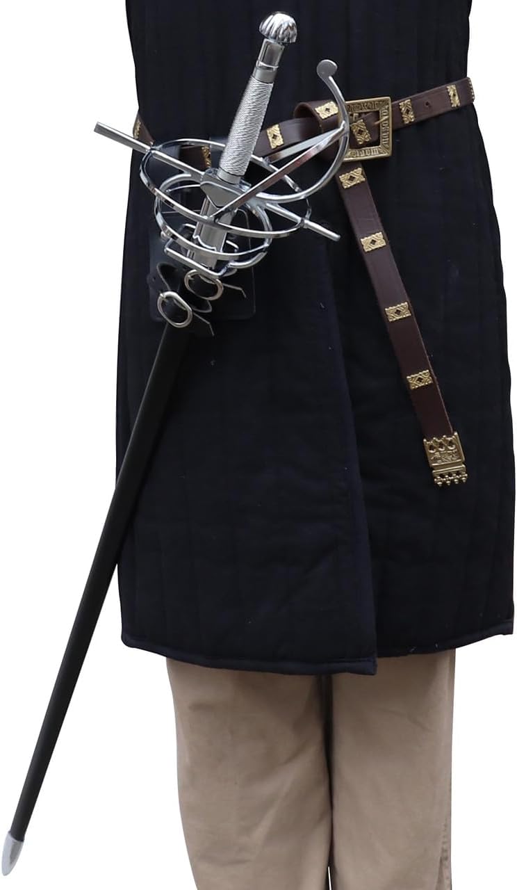 Armory Replicas™ Medieval Leather Sword Frog Adjustable Belt Holster for LARP, Renaissance Faire, Reenactment Costume