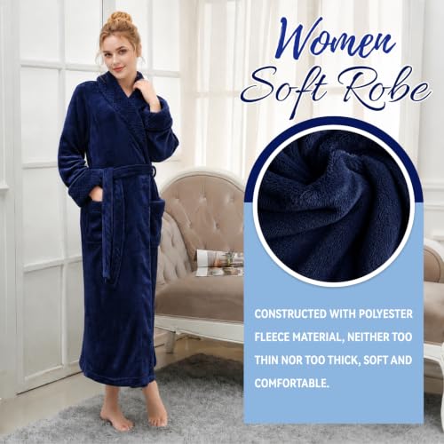Image of Premium Long Robes for Women: Warm Super Plush Soft Fleece Bathrobes