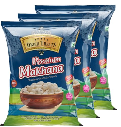 Image of Dried Treats Dried Fruits Nuts And Seeds (Makhana Kali Mirch, 600g (3x200g))