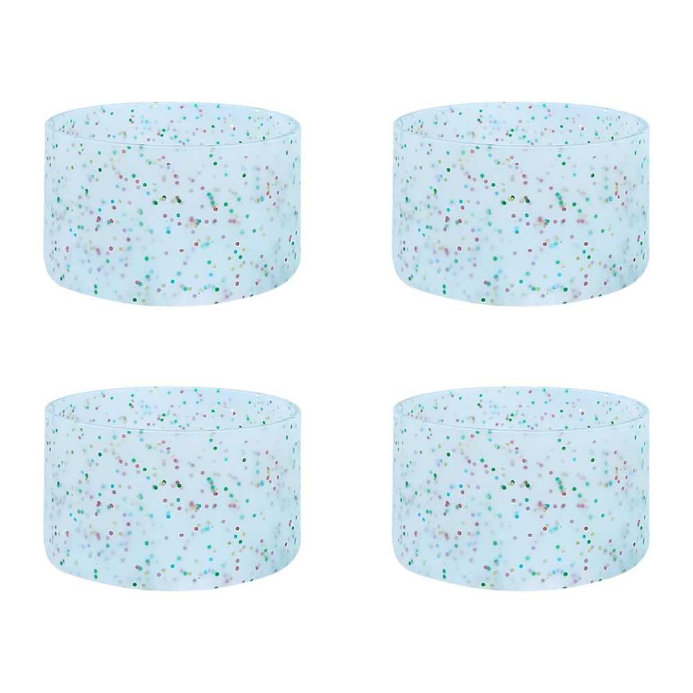 4Pcs Silicone Boots, Protective Glitter Water Bottle Sleeves Anti-Slip Bottom Covers for 20 30 40 oz Water Bottle