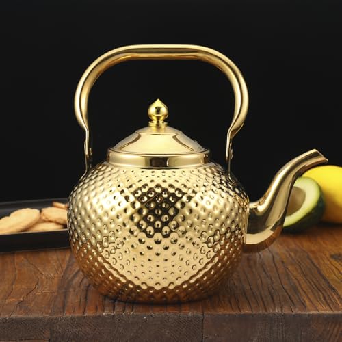 Alunsito KYJ-WDUS-HOMEJ0109-GOLD-2L Teapot For Stove Top, Stovetop Tea Kettle thumb #6