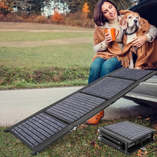 Dog Ramp for Car, Folding Dog Ramp, 63"x17" Car Ramp for Dogs, Dog Ramps for Large Dogs SUV, Car Dog Ramp with Non-Slip Rug Surface, Dog Ramp for SUV, Truck