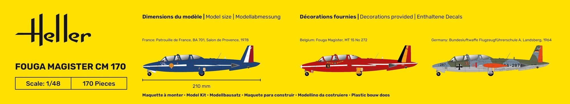 Heller Fouga Magister 30510 cm 170 1/48