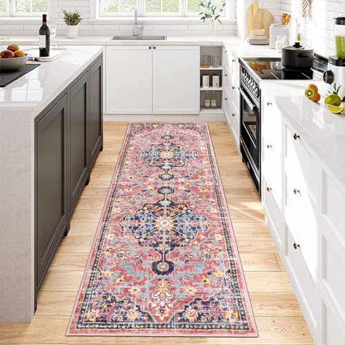 Pauwer Boho Hallway Runner Rug 2x6 Washable Entryway Area Rugs Non Slip Farmhouse Vintage Floor Mat Carpet Runner for Hallways Laundry Room Kitchen Bathroom Bedroom
