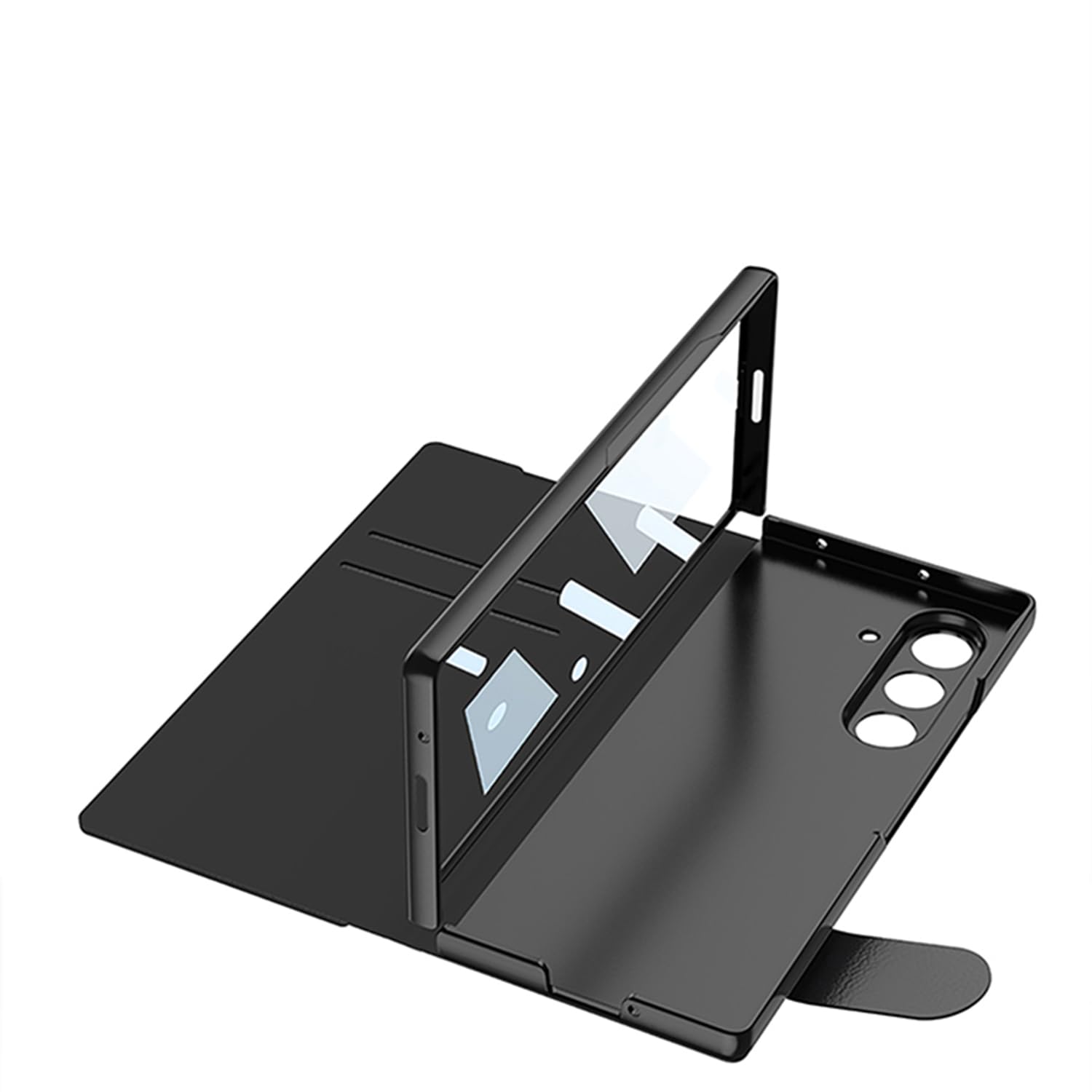 COQUE Galaxy Z Fold 8 Ultra z folią, skórzane etui z klapką i szkłem z miejscem na długopis, uchwyt do Samsung Galaxy Z Fold 8 Ultra-White Limited