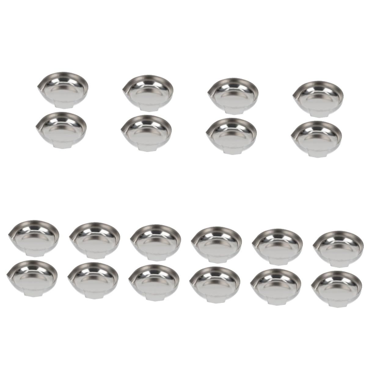 LALAFINA 10sets Metal Weighing Cups Mini Scale Trays Electronic Scale Accessory Jewelry Weighing Tray 2pcs*10