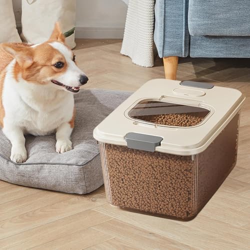 Contenedor de comida para mascotas apilable con vaso medidor hermético Ghjkldha 4