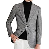 [Ｋａｙｉｙａｓｕ] テーラードジャケット メンズ カジュアル ビジネス スーツ 洗える ジャケット 紳士 日常 通勤 ブレザー 上着 外套 ライトアウター 長袖 おしゃれ 防風 防寒 厚手 秋 春 (JP, アルファベット, L, グレー)