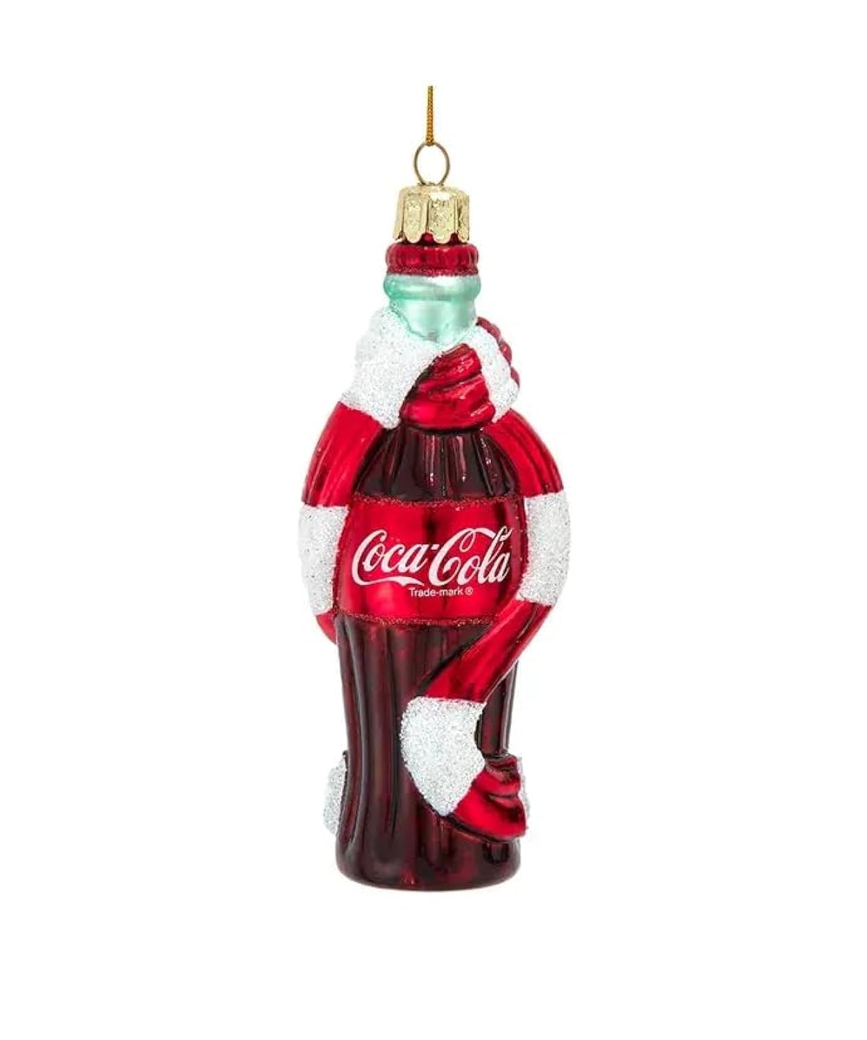 Kurt Adler 5-Inch Glass Coca-Cola Bottle with Scarf Ornament