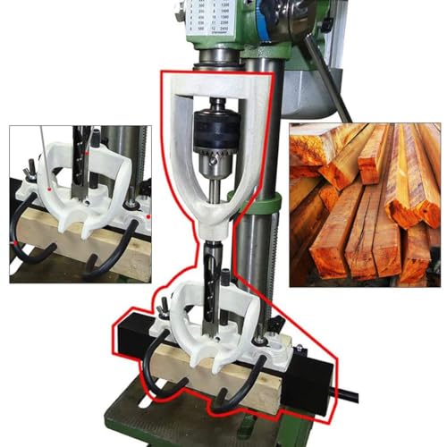 Quadratische Loch-Bohrmaschine-Anbau mit 4 Bits, Heavy Duty-Morting-Meißel-Kit für die Holzbearbeitung, Präzisions-Bank-Werkzeug für Dübel und Zapfen, langlebige Stahlkonstruktion