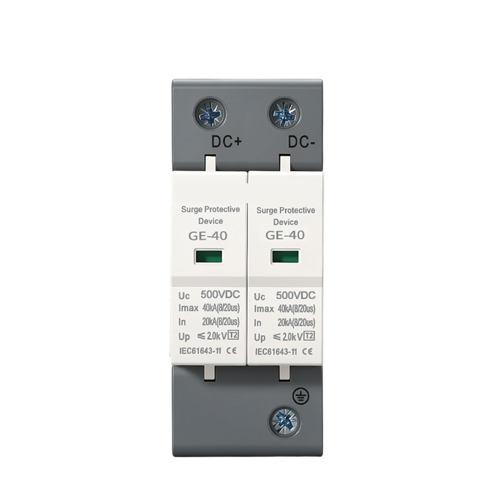 SPD pararrayos fotovoltaico DC 2P 1000V para protección de sobretensiones domésticas 7