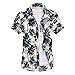 Ocuhiger Standard Camicia Hawaiana Uomo vestibilità Manica Corta Regolare Funky Relaxed Fit 3D Stampa Casual Hawaiian Shirt da Ragazzi Unisex Colletto Rovesciato Alberi di Cocco-L
