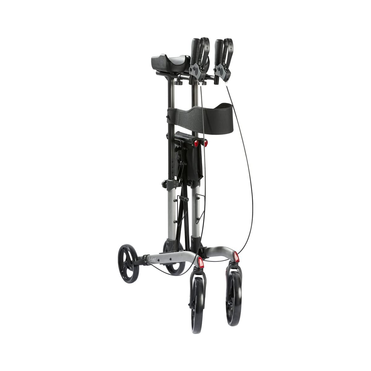 Rollator z nakładką na zapalenie stawów, rollator do zapalenia stawów z wyściełanym podłokietnikiem | powierzchnia siedziska, lekko kierowana, składana, w zestawie torba i uchwyt na kijki