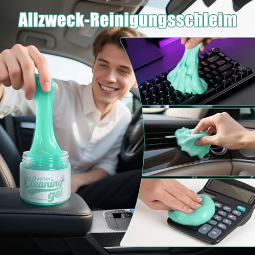 ASFSKY Tastatur Reinigungsgel Auto Reinigungsgel für den Innenraum Auto Schleim Reiniger Auto Zubehör Innenraum Cleaning Gel Universeller für Laptop, Drucker, Kameras (Delikates Grün)