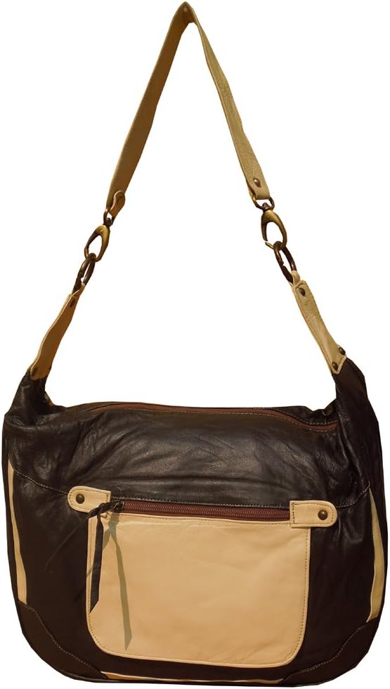 Spice Art Brown Genuine Sheep Nappa Leather Handbag for Women's