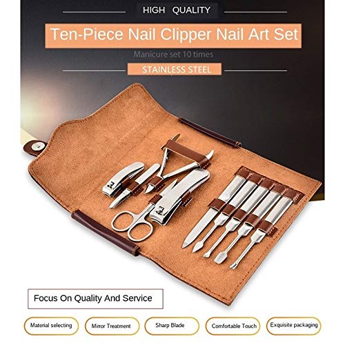 Herramientas para manicura Juego de cortaúñas Profesionales de Acero Inoxidable, Herramientas de manicura y pedicura for Regalo, 10 Piezas Cortauñas