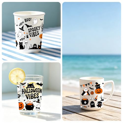Halloween UV DTF Cup Wrap - 8 Sheets Horror Themed Rub on Transfers - image 6