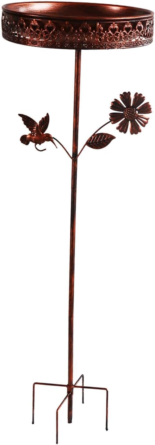 Bird Bath Bowl Bird Feeder with Stake Birdbath Birdfeeder for Outside Balcony Fence