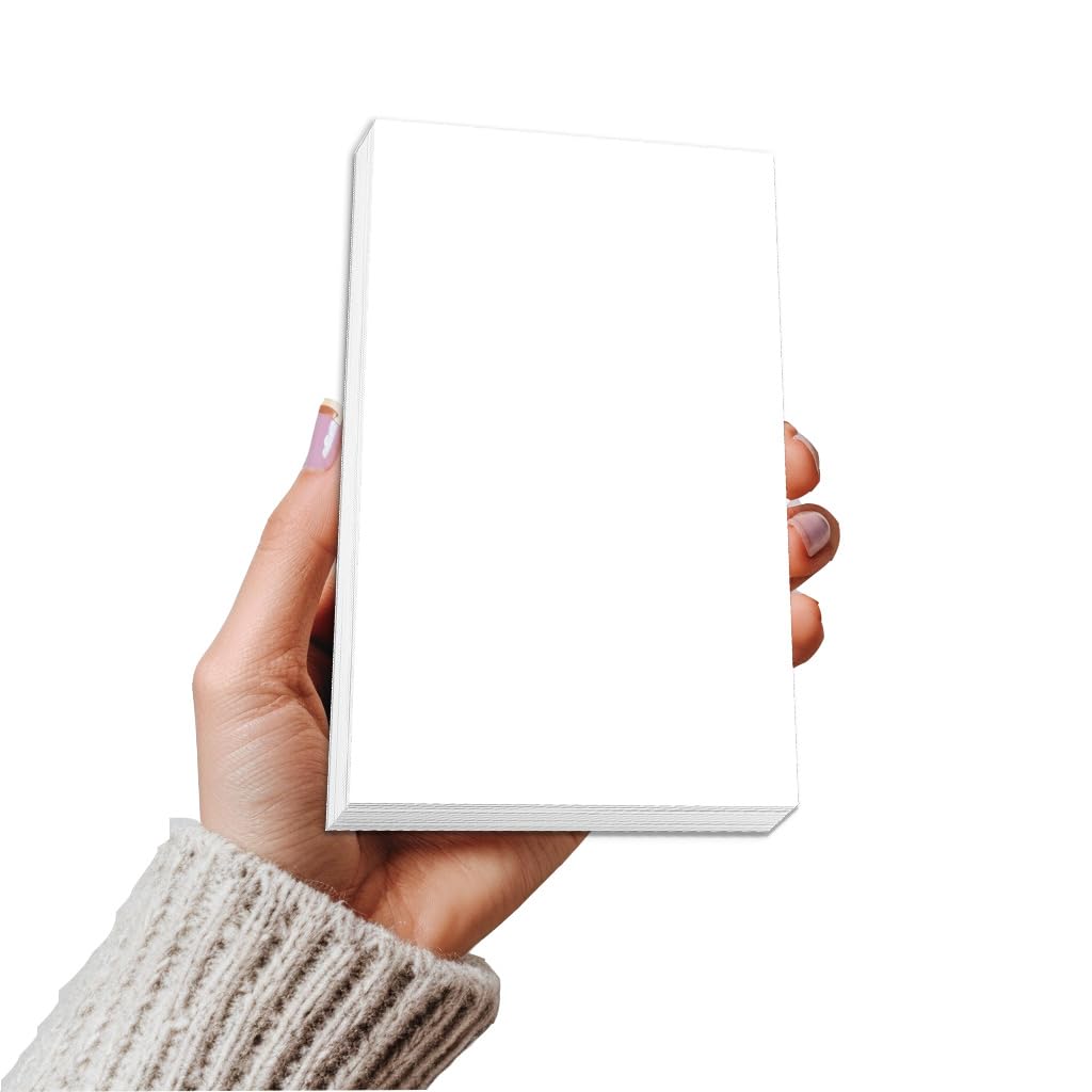 Debra Dale Designs - Premium Blank Memo Pads, Unlined and Unruled - 3" x 5" White - Made in the USA - Set of 25 Notepads with 100 Sheets Each - Glued at 3 Inch Edge - Ideal Scratch Pads for Every Room