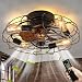 Produktbild TRUYOK Deckenventilator mit Licht Retro LED Deckenleuchte mit Ventilator und Fernbedienung Industrial Deckenlampe E27 Vintage Cage Fan Lamp für Schlafzimmer Wohnzimmer Küche Beleuchtung, Schwarz