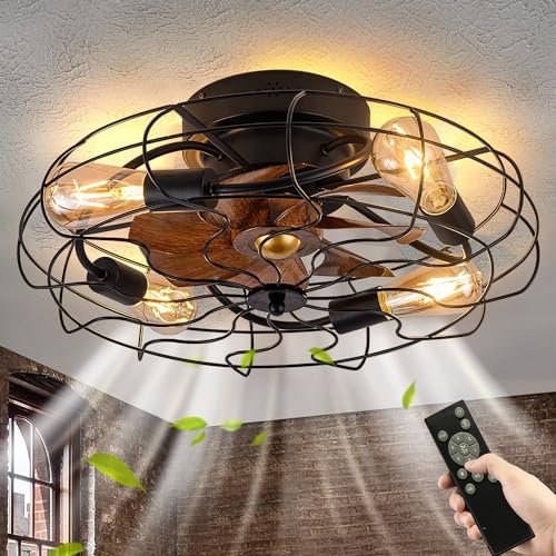 Leise Deckenventilator mit Beleuchtung, Modern LED Dimmbar Deckenbeleuchtung mit Ventilator, Kreativer 5 Lichter Design Deckenventilator für Schlafzimmer Küche Esszimmer Lampen (69cm, Weiß) 2 TRUYOK Deckenventilator mit Licht Retro LED Deckenleuchte mit Ventilator und Fernbedienung Industrial Deckenlampe E27 Vintage Cage Fan Lamp für Schlafzimmer Wohnzimmer Küche Beleuchtung, Schwarz