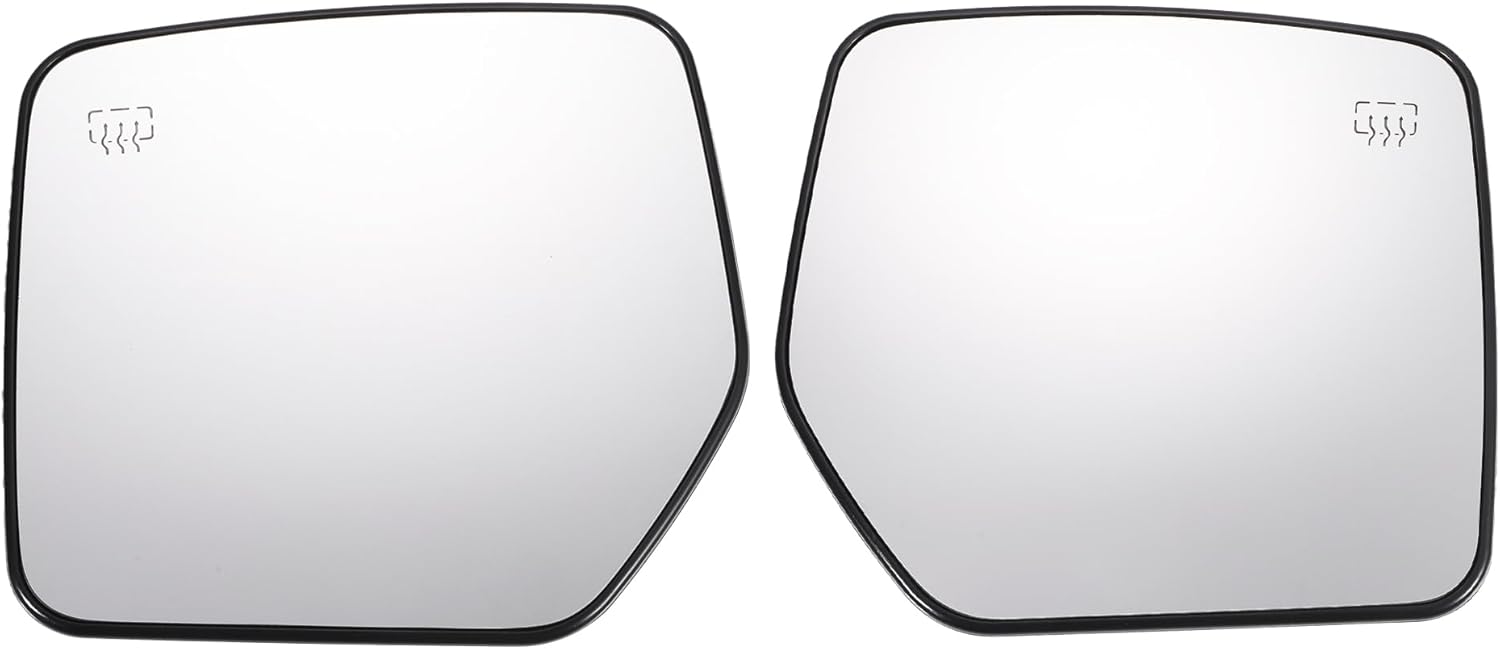 X AUTOHAUX Pair Car Rearview Left Right Side Mirror Glass Replacement W/Backing Plate Heated White Glass for Jeep Compass Patriot 2007-2017