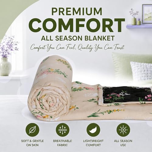 Image of DECORUM Cloud Cotton Double Bed Comforter 90x90 Inch 250 GSM | Ultrasonic Quilted AC Blanket | Lightweight All Season Microfiber Quilt | Ultra Soft & Warm Bedding