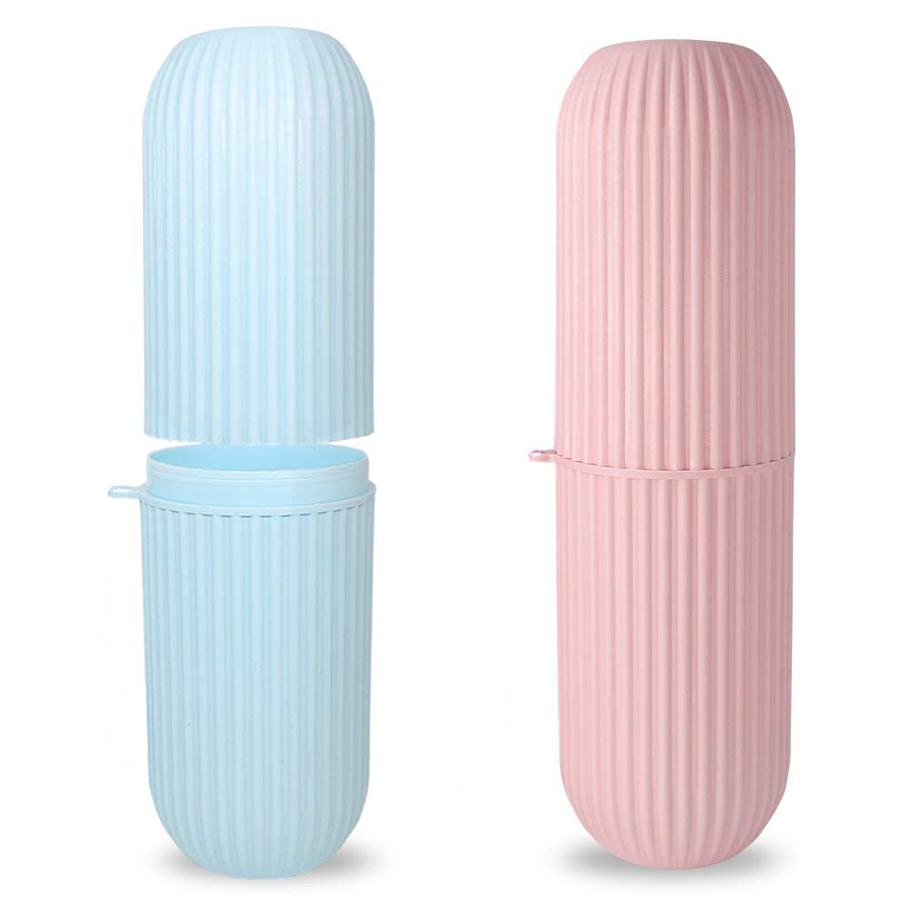 2 Pack Capsule Shape Travel Toothbrush Case, Breathable Portable Toothbrush Holder/Multipurpose, Plastic Toothbrush Cover Container for Traveling, Bathroom, School, Home, Business, Camping (Round, 2) (B0DGDDLN9T) Amazon Price History, Amazon Price Tracker