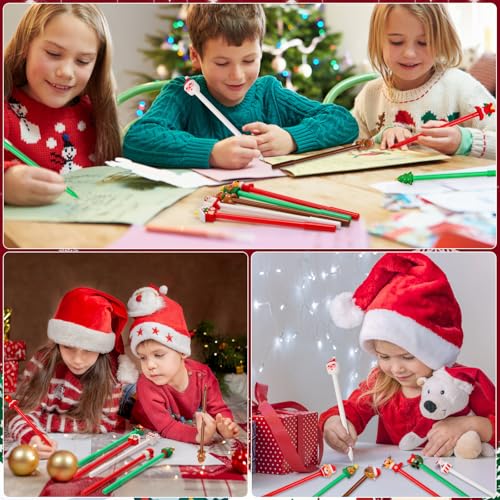 LiYiQ 50 bolígrafos gel negro diseño navideño divertido miniatura 5
