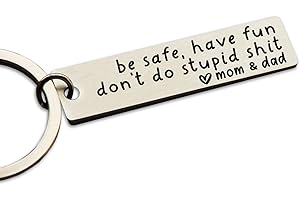 Engraved Keychain: A Heartfelt Reminder from Mom to Always Stay Safe