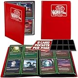 Monster Binder - 4 Pocket Trading Card Album - Matte Red - Holds 160 Yugioh, Magic, and Pokemon Cards