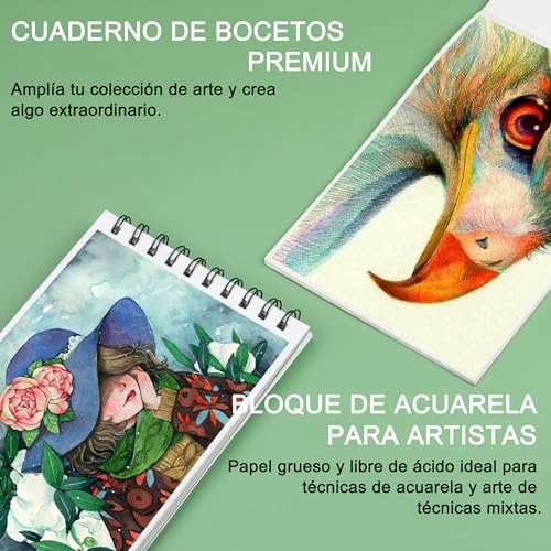 Miniatura 5 de Kalour Juego De Suministros De Arte De 76 Piezas, Kit De Dibujo Y Dibujo Con Libro De Tutoriales, Cuaderno De Bocetos Y Papel, Lápices, Pasteles, Acuarelas Para Artistas Principiantes