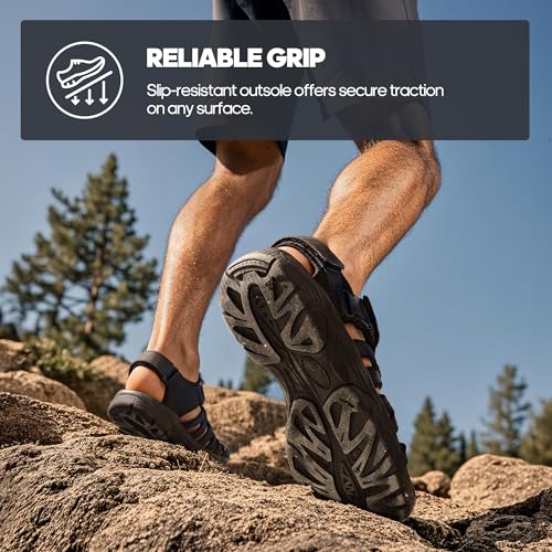 NORTIV 8 Men's Sandals, Closed Toe Athletic Sport Sandals, Mens Summer Shoes, Lightweight Trail Walking Sandals for Men3