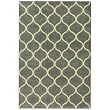 Maples Rugs Rebecca Contemporary Area Rugs for Living Room & Bedroom [Made in USA], 7 x 10, Grey/White