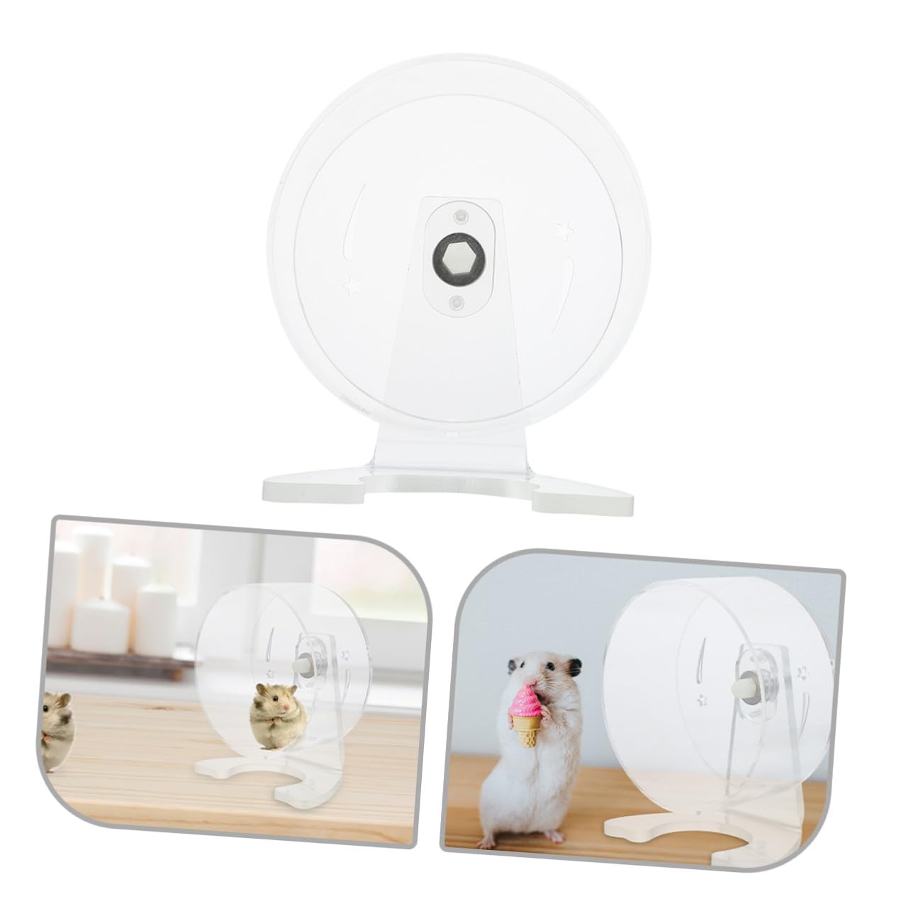 Abaodam Rueda para Hámster Transparente con Soporte Silenciosa para Ejercicio Saludable Superficie Amplia y Resistente para Gerbil y Chinchilla Jaulas Pequeñas