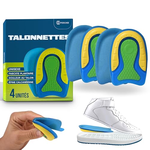 2 Paires de Talonnettes pour Corriger la Fasciite Plantaire et l'Épine Calcanéenne - Semelles Orthopédiques en Silicone pour Homme et Femme - Semelle en Gel pour Épines - Unisexe Taille (36-40)