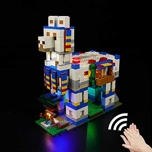 Juego de luces LED de control de voz para Lego 21188 Minecraft El Lamadorf Set (no modelo de Lego), juego de iluminación decorativa para Minecraft Lego The Llama Village, regalo creativo
