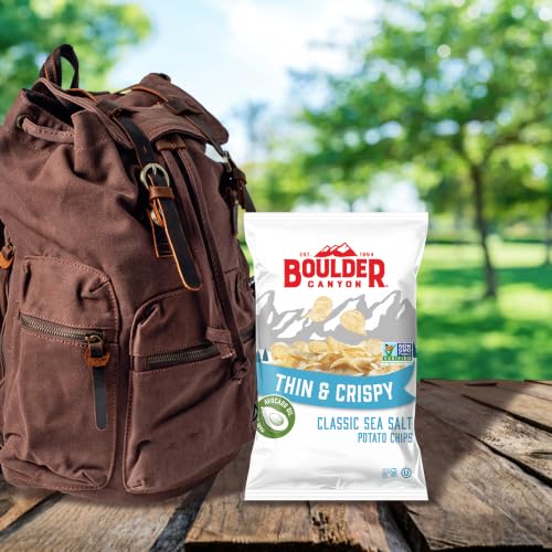 Image of Boulder Canyon Thin & Crispy Classic Sea Salt Potato Chips, 6 OZ (Pack of 12)