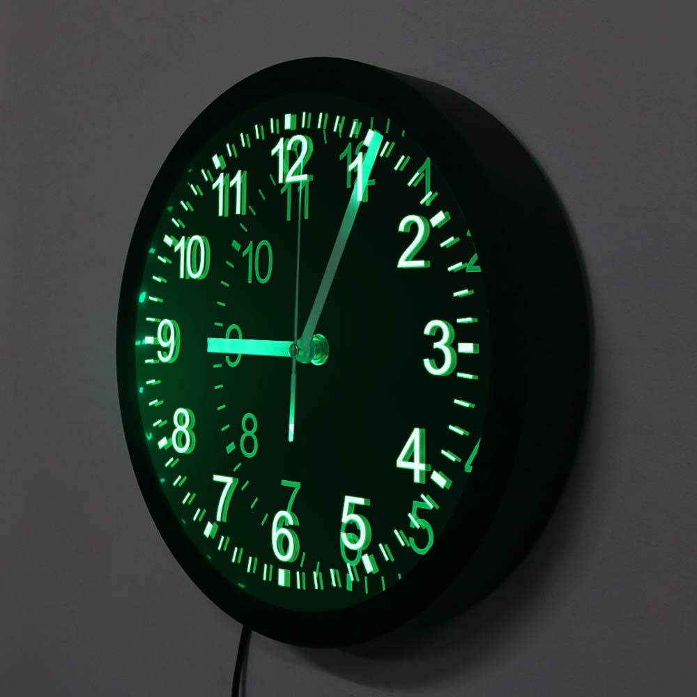Diseño Moderno Reloj de Pared con iluminación LED Mecanismo silencioso Acrílico Luminoso Borde LED Reloj de Pared Iluminado Sala de Estar Luz de Pared Decoración de Arte