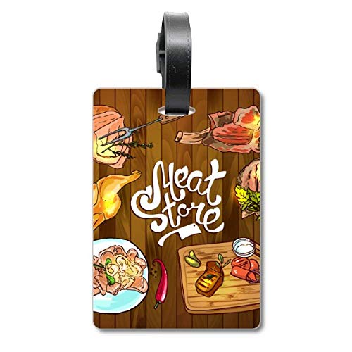 Étiquette de barbecue Meat Store pour identifier le steak croisé entre amis