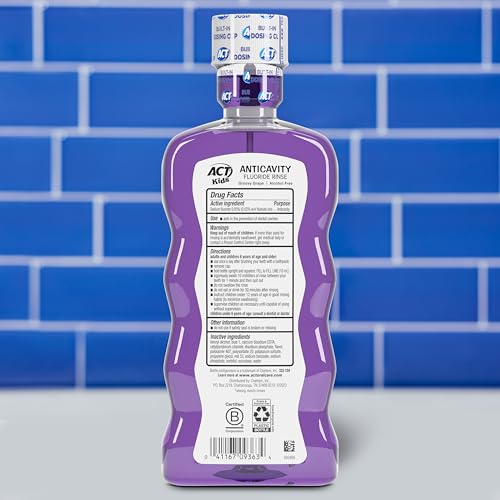 Image of ACT Kids Anticavity Fluoride Rinse Groovy Grape 16.9 fl. oz. Accurate Dosing Cup, Alcohol Free