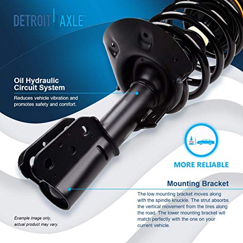 Image of Detroit Axle - FWD Struts Shocks for Chevy Uplander Terraza Relay Pontiac Montana [w /o Self Leveling Sus.] Complete 2 Front Struts with Coil Spring 2 Rear Shock Absorbers Replacement