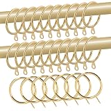 28 pcs 1.5-Inch Inner Diameter Metal Drapery Rings Curtain Rings with Eyelets, Decorative Curtain Ro