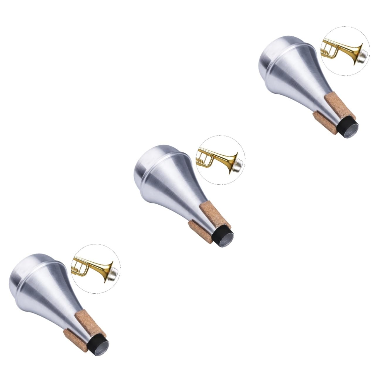 ibasenice 3pcs Trumpet Practice Mute Small Straight Mute Sourdine Sound for Practice