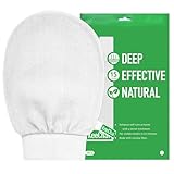 KeeChal Exfoliating Glove, Upgrade Double-layer Cushioned, For Delicate Skin & Beginners, Brighten Tattoos, Smooth Skin, Prevent Ingrown Hairs & KP, Self-Tan Prep/Removal (1 pc, Moonlight White)