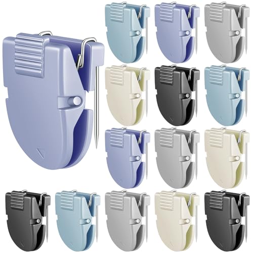 Image of Feifeiya 15 Pcs Cubicle Clips for Fabric Panels,Blue | Office Partition Wall Clips, 40-sheet Capacity for Notes Photos Memos, Metal Spring, Fits Cubicle Fabric Accessories