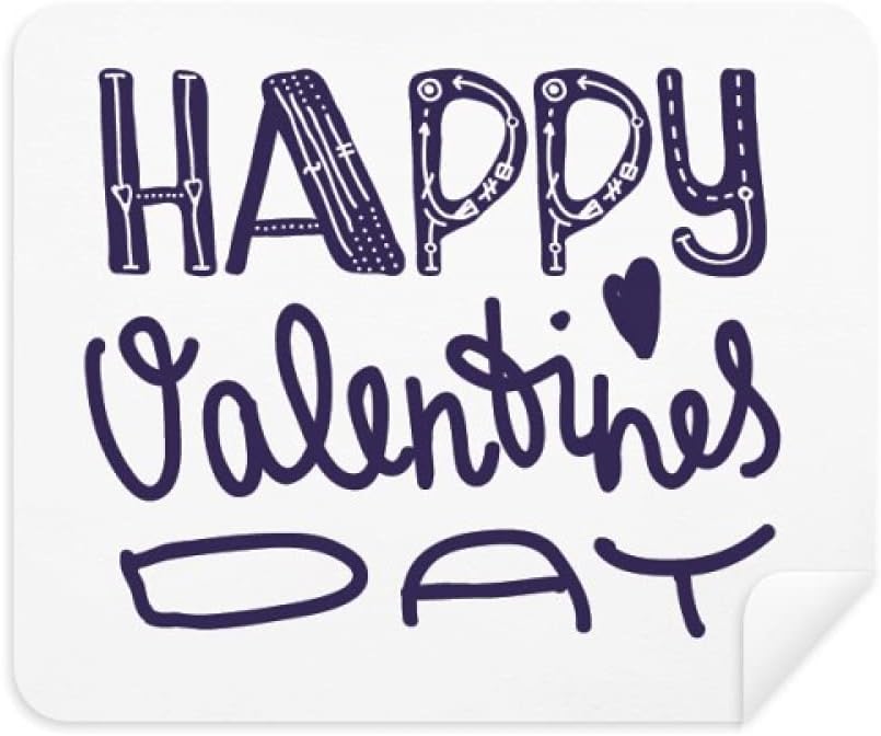 Happy Valentine Day Cute Quote Style Cleaning Cloth Screen Cleaner 2pcs Suede Fabric
